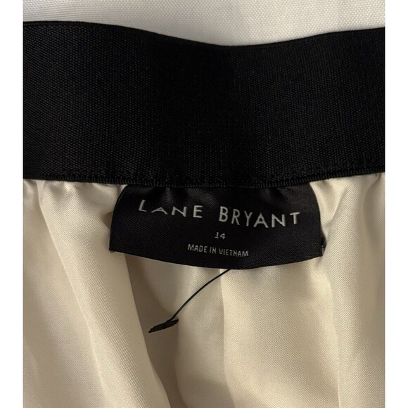 LANE BRYANT Exposed Elastic Waistband Pull On Dress Pants Women 14 Ivory Lined - Picture 3 of 13